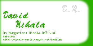 david mihala business card